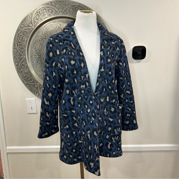 Villagallo blue heavy outer cardigan with pockets - Size 42 / US 8 / M - Picture 4 of 14